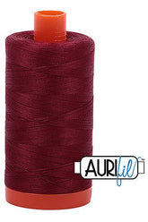 Aurifil Mako 50wt Cotton 1300 m 1422 yd. spool - 2460 Dark Carmine Red